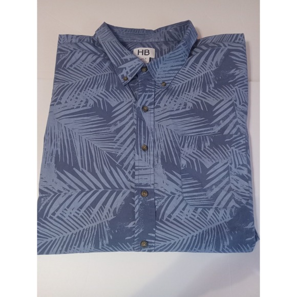 Flowers by Zoe Other - Men's  HB Button Down Shirt 4XLT Floral Print Blue